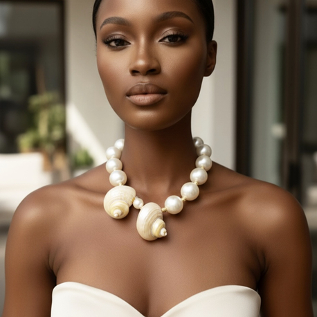 OCEAN SHELL PEARL NECKLACE by Erdal Güvenç
