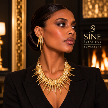 LA DIVA – GOLD SPIKES KOLYE