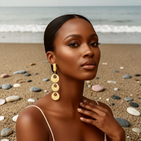 SEA TREASURE – GOLD DISC EARRINGS