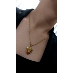 Çelik Kalp Açılabilir Madalyon Kolye
