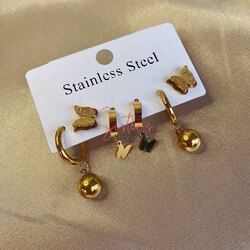Çelik Gold 6’lı Küpe Set ✨