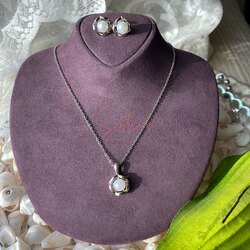 Zirkon Silver İnci Set ✨