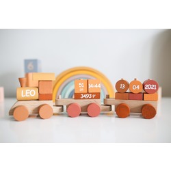Kişiselleştirilmiş Ahşap Bul Tak Tren / Montessori Oyuncak
