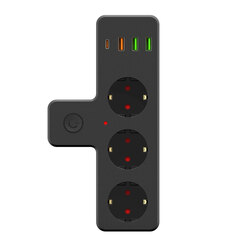 Akım korumalı 3lü priz 3 USB girişli 