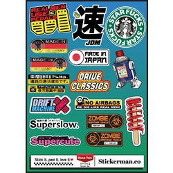 Stiker JDM CARS 2 Temalı 10  adet 