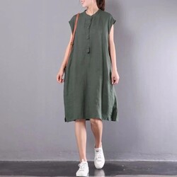 poplin elbise yarım patlı 