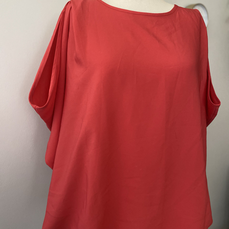 Vintage Koral Şifon Görünümlü Bluz