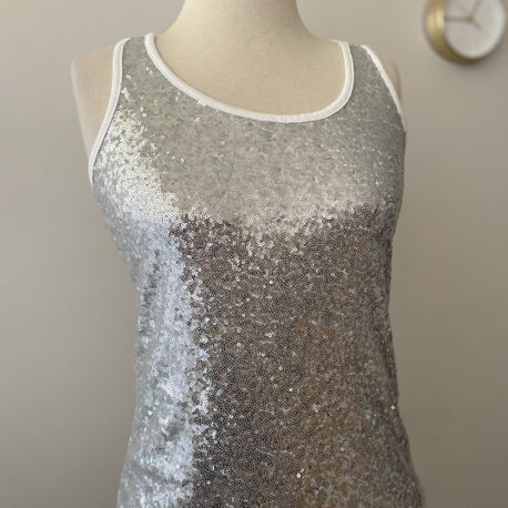 Silver Sequin Party Top | Y2K Vintage