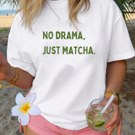 Kadın Beyaz No drama oversize t-shirt %100 pamuk