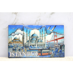Ahşap İstanbul Temalı Magnet - Model 12