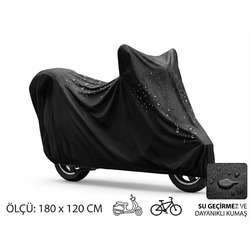 Su ve Toz Geçirmez Motosiklet ve Scooter Koruma Brandası 180x120 cm