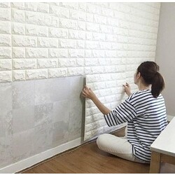 3D Tuğla Desenli Kendinden Yapışkanlı Duvar Paneli 58x38 cm