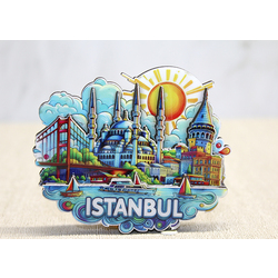 Ahşap İstanbul Temalı Magnet - Model 4