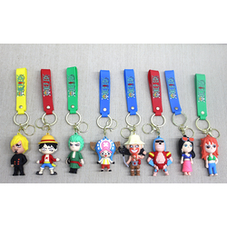 One Piece Karışık Karakterler Silikon Anahtarlık