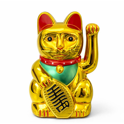 Pilli Sallanan Şans Kedisi - Maneki Neko