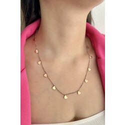 Rose Renk Kalp Figürlü Çelik Kolye