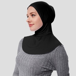Pratik Tesettür Sporcu Boyunluklu Hijab Geçmeli Bone 