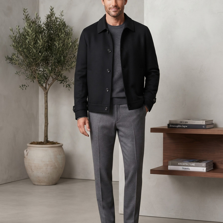 Zegna Premium Siyah Düğmeli Ceket