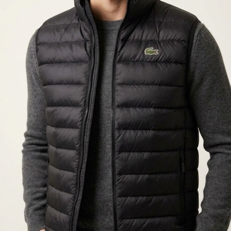 Lacoste Erkek Dik Yaka Siyah Şişme Yelek