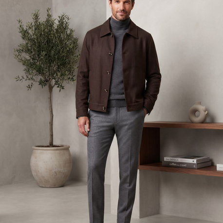 Zegna Premium Kahverengi Düğmeli Ceket