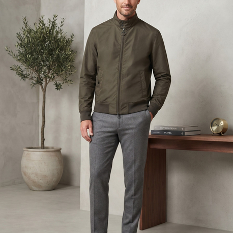Barbour Premium Haki Su Geçirmez Bomber Ceket