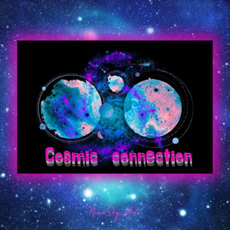 Cosmic Connection Psychedelic Glasses — Premium Horizontal Cyber Goth Art by SoulAnchor