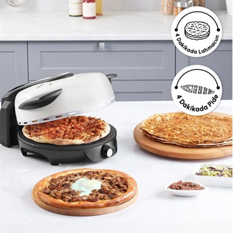 Karaca Gastro 10 In 1 Pizza Ve Lahmacun Makinesi Biodiamond Soft Cream Beyaz