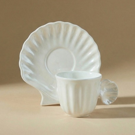 Karaca İstiridye Lüsterli 6 Kişilik Kahve Fincan Takımı 90 ml
