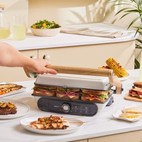 Karaca Gastro Grill Glass Premium 2400W Izgara ve Tost Makinesi Wood Craft 6 Dilim Kapasiteli