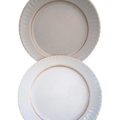 Kütahya Porselen Servis Tabağı, Yaldızlı Tabak, 6 Lı 25 Cm