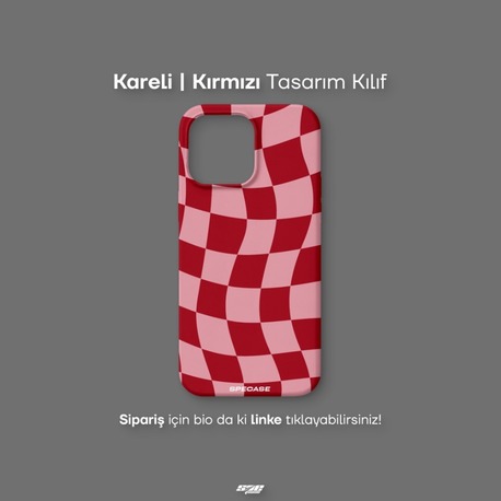 Kareli | Kırmızı Tasarım Kılıf