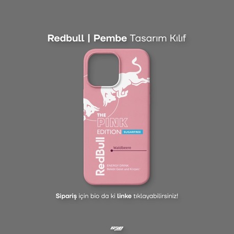 Redbull | Pembe Tasarım Kılıf