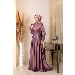 Karaca Abaya - New Muslim Fashion Weding Dress - Muslim Abaya - %100 Satin Fabric