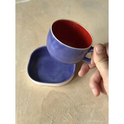 Mor Kübik Double Fincan set