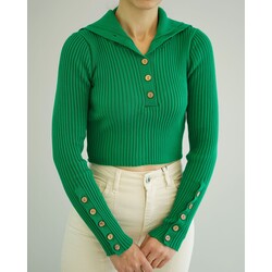 zümrüt yeşili crop bluz