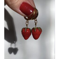 Strawberry Murano Cam Küpe