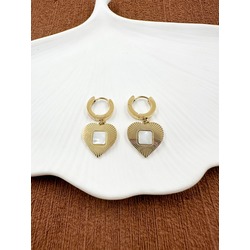 Romance Dangles Çelik Gold Küpe