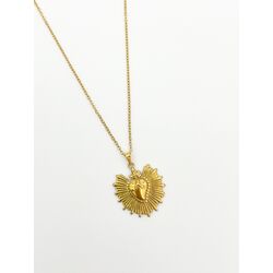 Heritage Retro Çelik Kalp Kolye - Gold