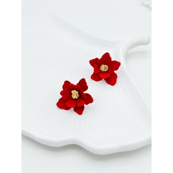 Ruby Niche Kırmızı Yaprak Çiçek Küpe