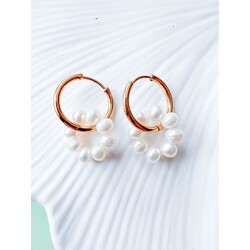 İnci Doğal Taş Çelik Küpe - 3mm