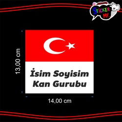KAN GURUBLU İSİMLİ BAYRAKLI STİCKER