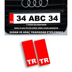 Tr Plaka Sticker Etiket 1 Çift