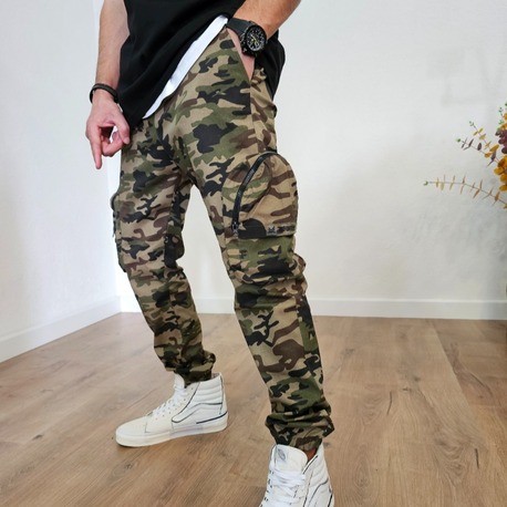 Kamuflaj Pocket Kargo Cepli Jogger Pantolon 