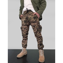 Kamuflaj Pocket Kargo Cepli Jogger Pantolon YSL