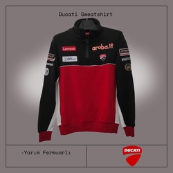 Ducati Siyah Fermuarlı Sweatshirt