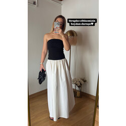 Straplez maxi elbise