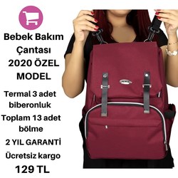 Bebek Bakım Çantası Özel Model Bordo