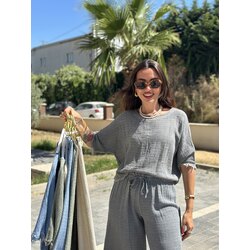 İthal petek dokulu keten takm
