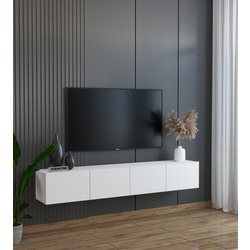 Duvara Monte Modern Minimalist Beyaz Tv Ünitesi Mdf 160 cm