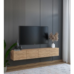 Duvara Monte Modern Minimalist Atlantik Çam Tv Ünitesi Mdf 160 cm